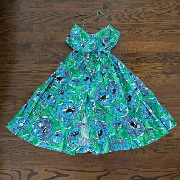 Anthropologie Plenty by Tracy Reese Green Kirby Floral Dress Size 12 - Picture 12 of 16